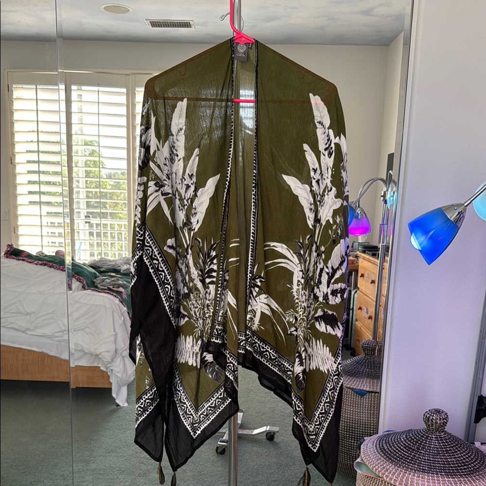 Vince Camuto Green and Black Curtains with Bold Accents